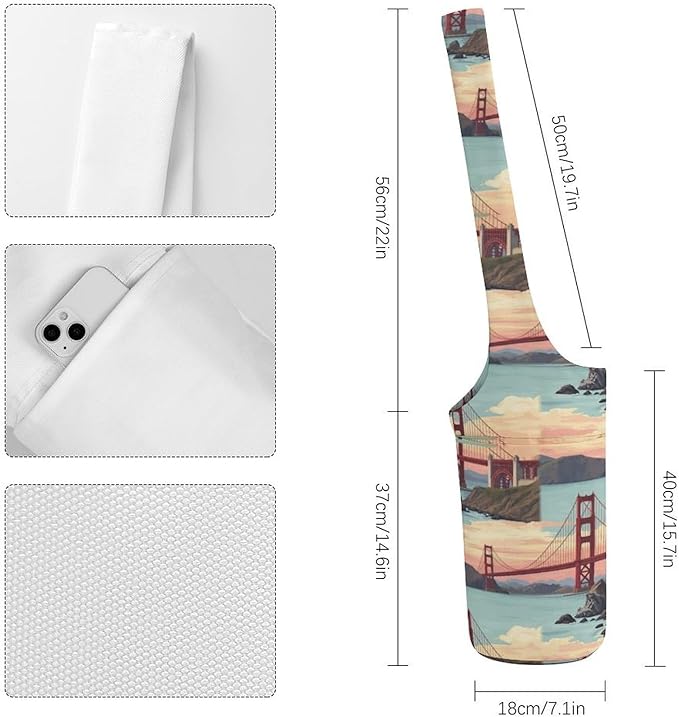 Aiyoolee Yoga Mat Bag for Women with Large Pocket, Yoga Gifts Accessories with Adjustable Shoulder Strap for Workout Stuff