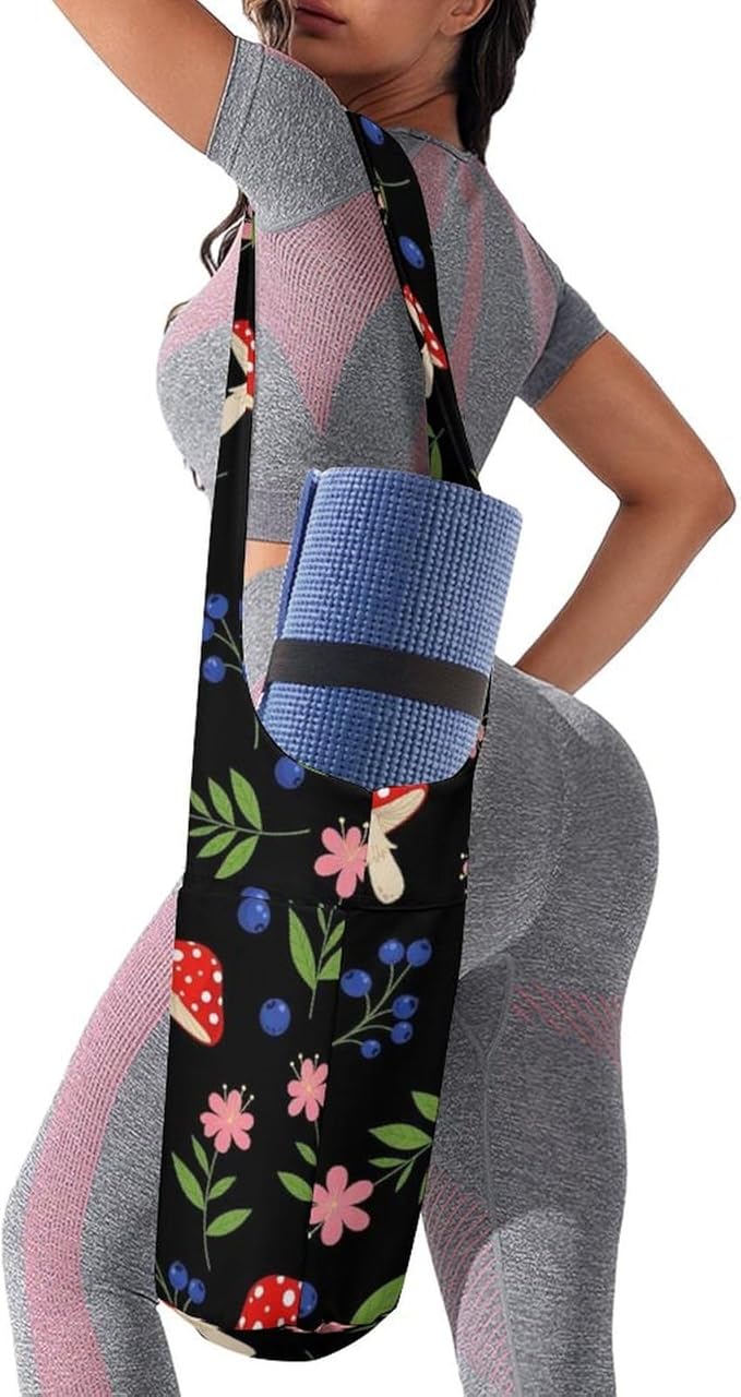 Aiyoolee Women's Portable Yoga Mat Bag Single Shoulder Carrier with Pocket for Gym Yoga Workout Travel
