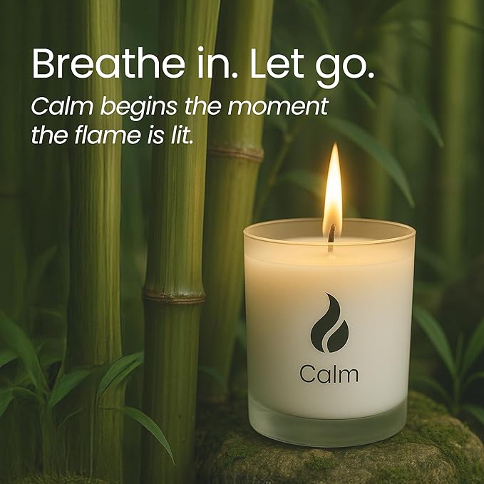 Natur IX Calming Soy Scented Candles for Women | Non Toxic Soy Candles for Home, Birthday, Christmas Gifts & Aromatherapy | Organic Essential Oil, 50 H Burning | Lavender, Basil & Jasmine, 8.5 oz