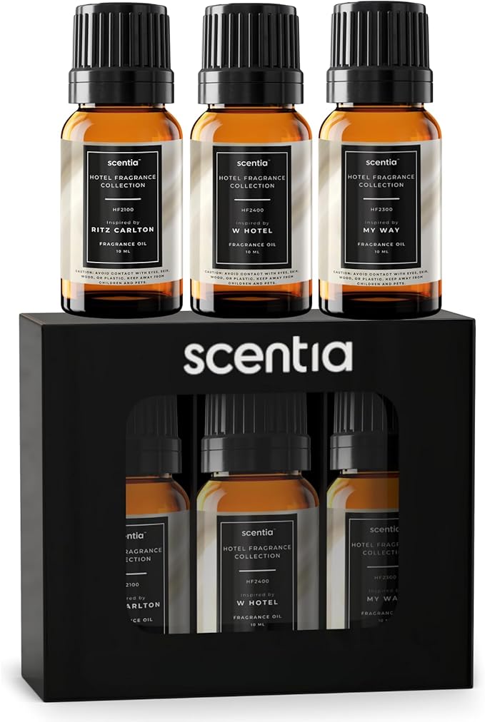 Scentia Essential Oil Blend Gift Set – Buyers’ Favorites – 10 mL, 0.34 fl oz | Inspired by Luxury Destinations | Premium Aroma Oils for Waterless & Ultrasonic Diffusers - Made in USA