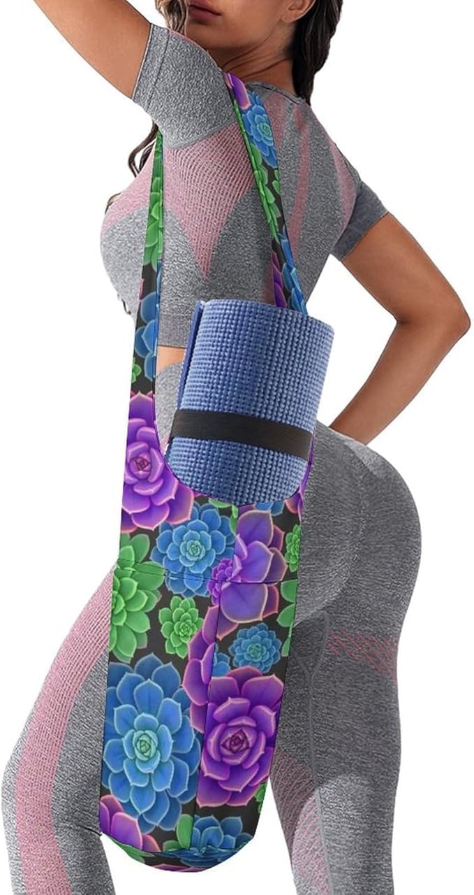Aiyoolee Yoga Mat Bag for Women with Large Pocket, Yoga Gifts Accessories with Adjustable Shoulder Strap for Workout Stuff