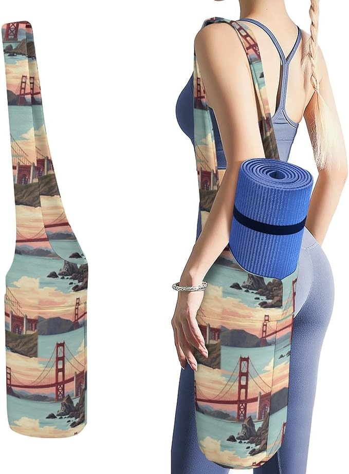 Aiyoolee Yoga Mat Bag for Women with Large Pocket, Yoga Gifts Accessories with Adjustable Shoulder Strap for Workout Stuff