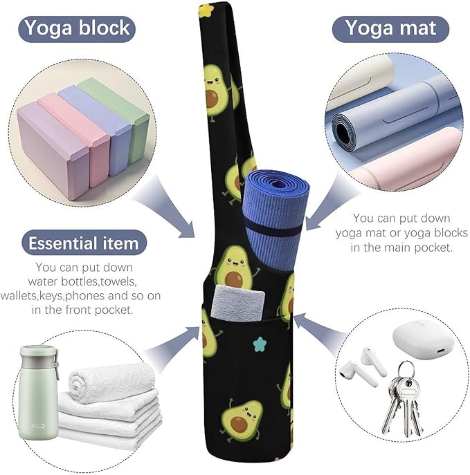 Aiyoolee Yoga Mat Bag Large Tote Carrier Holder with Water Bottle Pocket Yoga Bags