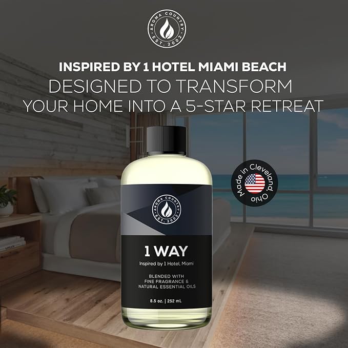 Aroma Country 1 Way Diffuser Oil - Luxury Hotel Santal Fragrance Oil for Diffuser Refill, Sandalwood Home Aroma Diffusers & Room Spray - My Way Premium Aromatherapy Oils & Home Scent (4 Fl Oz)