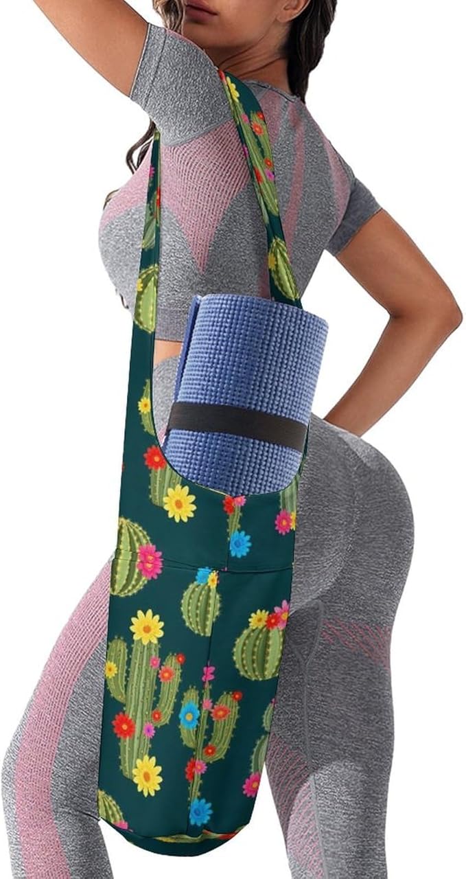 Aiyoolee Yoga Mat Bag for Women with Large Pocket, Yoga Gifts Accessories with Adjustable Shoulder Strap for Workout Stuff