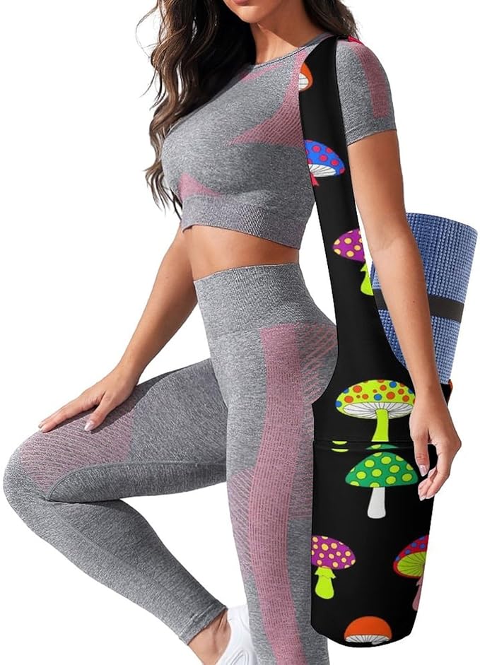 Meaudiwes Yoga Mat Bag for Women, Stylish Yoga Mat Tote Sling Carrier Bag, Long Strap Exercise Mats Totes Sport Storage Bag