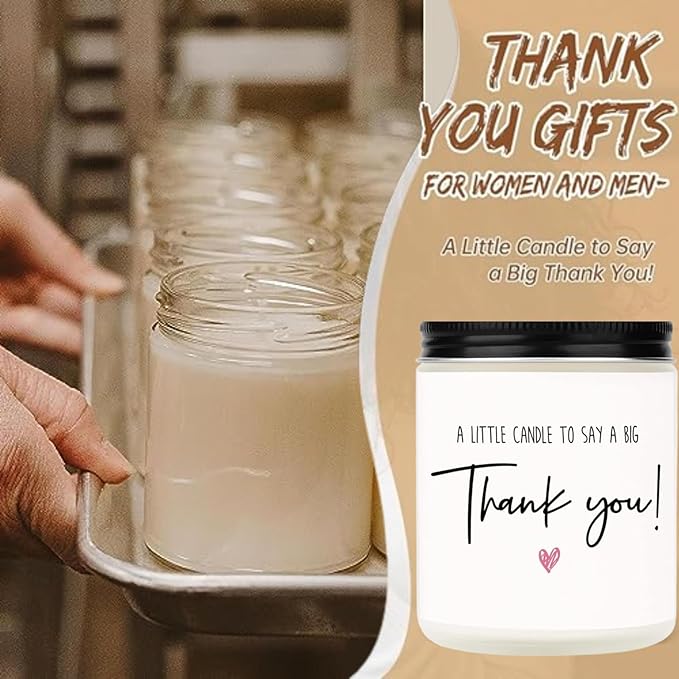 LOVERY Thank You Gifts for Women, Men, Mom, Dad, Coworkers, Nurse, Clients - Hostess Gifts for Women - Teacher, Boss, Employee, Friends, Farewell, Birthday, Appreciation Gifts, 10oz Soy Wax Candle
