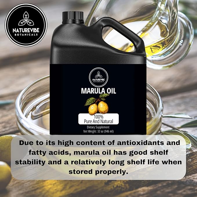 Naturevibe Botanicals Marula Oil 32 Ounces | 100% Pure and Natural | Great for Skin Care and Hair Care