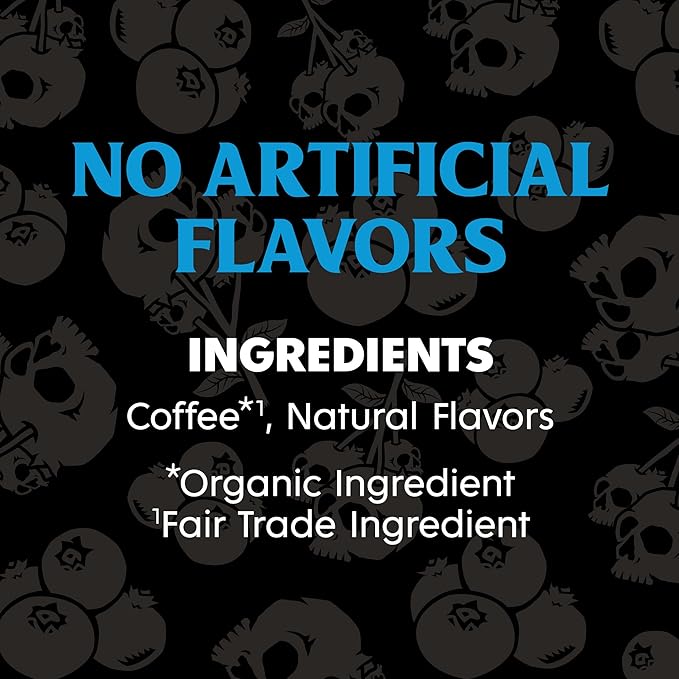 Death Wish Coffee, Blueberry Coffee Pods, Blue and Buried, Fair Trade, 30 Count