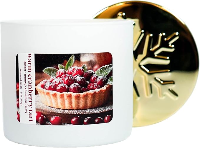 Colonial Candle Holiday Scented Candle, Warm Cranberry Tart, 14 oz - Made in The USA