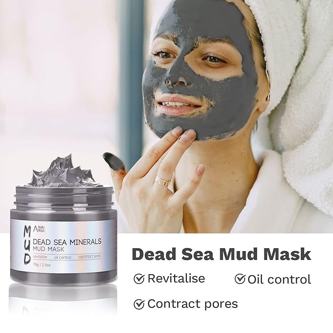 ANAI RUI 3 Pcs Face Mask Set - Turmeric Clay Mask - Green Tea Face Mask - Dead Sea Mud Mask for Oily Skin, Blackheads & Pores Spa Gift Set Self Care Valentines Day Gifts for Women(2.5 oz Each