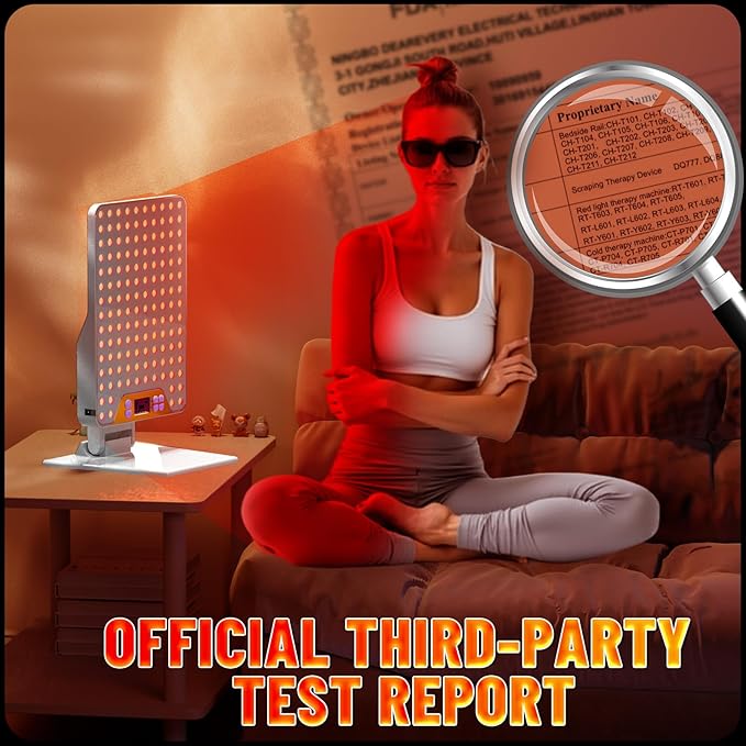 Red Light Therapy Device,Portable LED Red Infrared Light Device with 630nm, 660nm & 850nm Combination Light for Face and Body, 9 Adjustable Timer Settings, Adjustable Angle, Includes Goggles,White