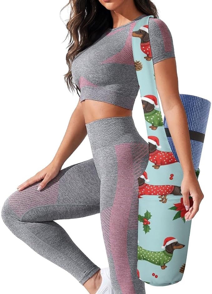 Aiyoolee Spacious Yoga Mat Storage Bag Single Shoulder Portable Carrier with Pocket for Gym Yoga Fitness