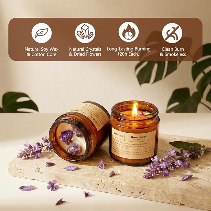 24 Pack Scented Candles for Home,3.5oz Crystal Soy Candles-Long Burning Time,Aromatherapy Candle Sets for Women Gift,Perfect for Valentine's Day,Mother's Day, Birthdays, Anniversaries