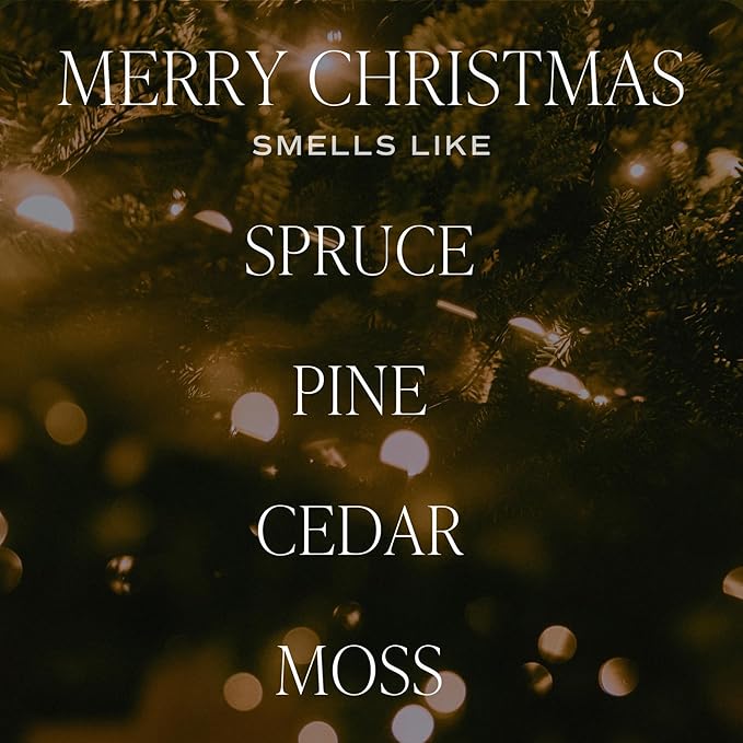 Sweet Water Decor Merry Christmas Scented Candles - Christmas Stocking Stuffers Soy Candles with Cypress & Lemon Scent - Christmas Candles with 40 Hours Burn Time - 9Oz Gold Lid Clear Jar Wax Candles