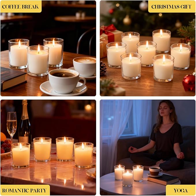 2 PCS 6oz Vanilla Scented Candles, Creamy Soy Wax Candle Gift Set | Warm & Cozy Home Fragrance, Perfect for Anniversary, Housewarming, Thank You Gifts
