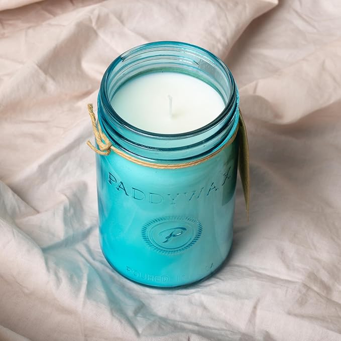 Paddywax Scented Candles Relish Collection Soy Wax Artisan Candle in Glass Jar with Lid, 9.5-Ounce, Ocean Tide + Sea Salt
