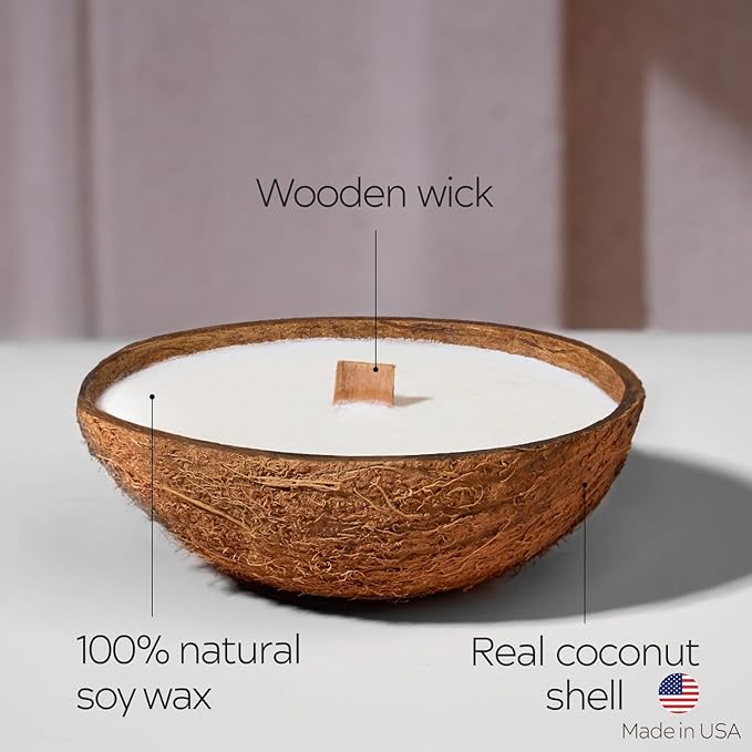 – Set of Non-Toxic Scented Candles Clearance | Coconut Candle with Wooden Wick | Candles for Home Scented & Candle Décor (Citrus Drift)