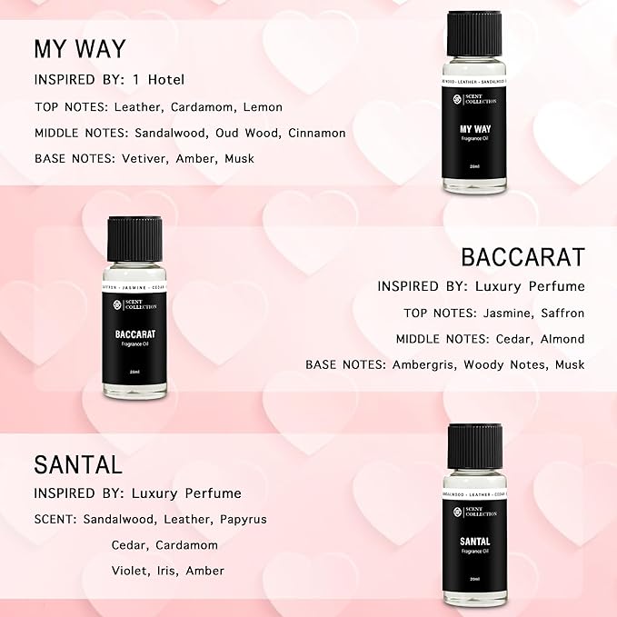Hotel Diffuser Oils – 10 Luxury Essential Aromatherapy & Fragrance Oils, Inspired by 1 Hotel® Ritz-Carlton® &5 Star Hotel scents,Waterless Oil Set for Large Room, Spa & Office, Love Scent Gift Pack