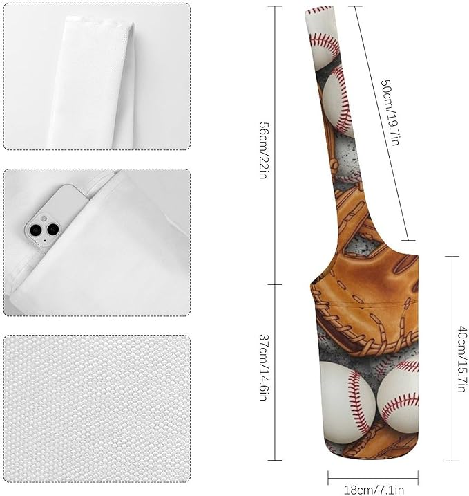 Aiyoolee Fashion Yoga Mat Bag with Large Pocket, Long Tote Yoga Bag Fit Most Mats Accessories