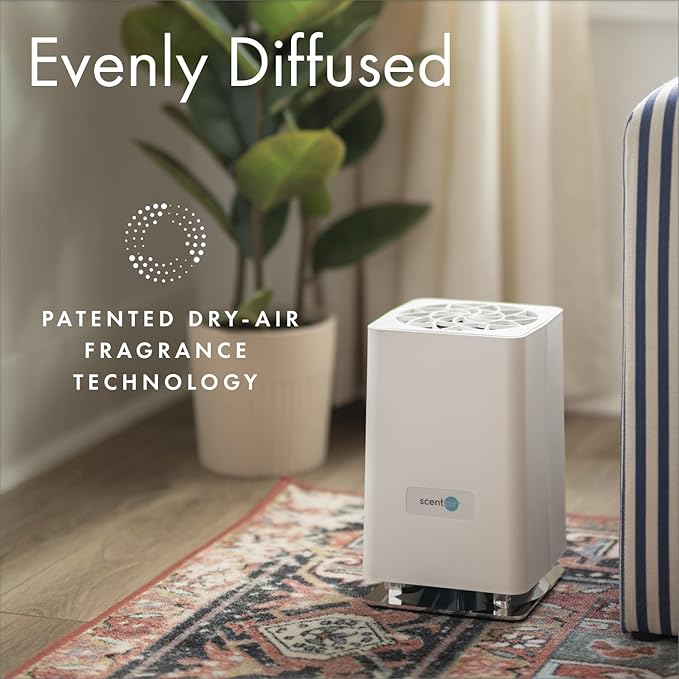 ScentAir Whisper Home | Diffuser Machine, Scents up to 800 Sq. Ft Room, Compatible with Alexa & Google, WiFi & Bluetooth Enabled, Cartridge Sold Separately, White