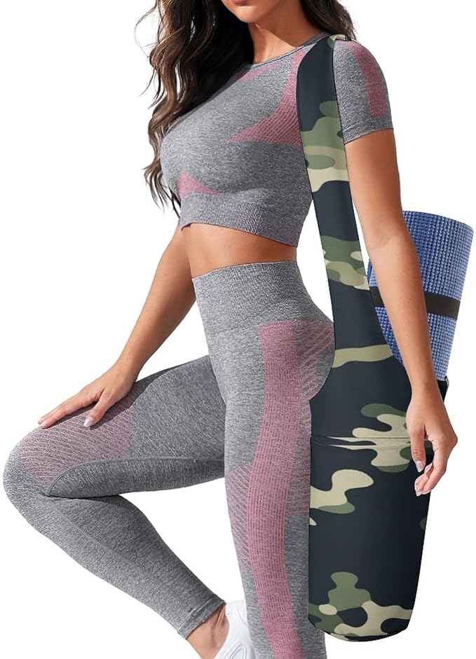 Aiyoolee Yoga Mat Bags, Large Tote Yoga Mat Carrier Holder with Water Bottle Pocket, Adjustable Shoulder Strap Storage Bag