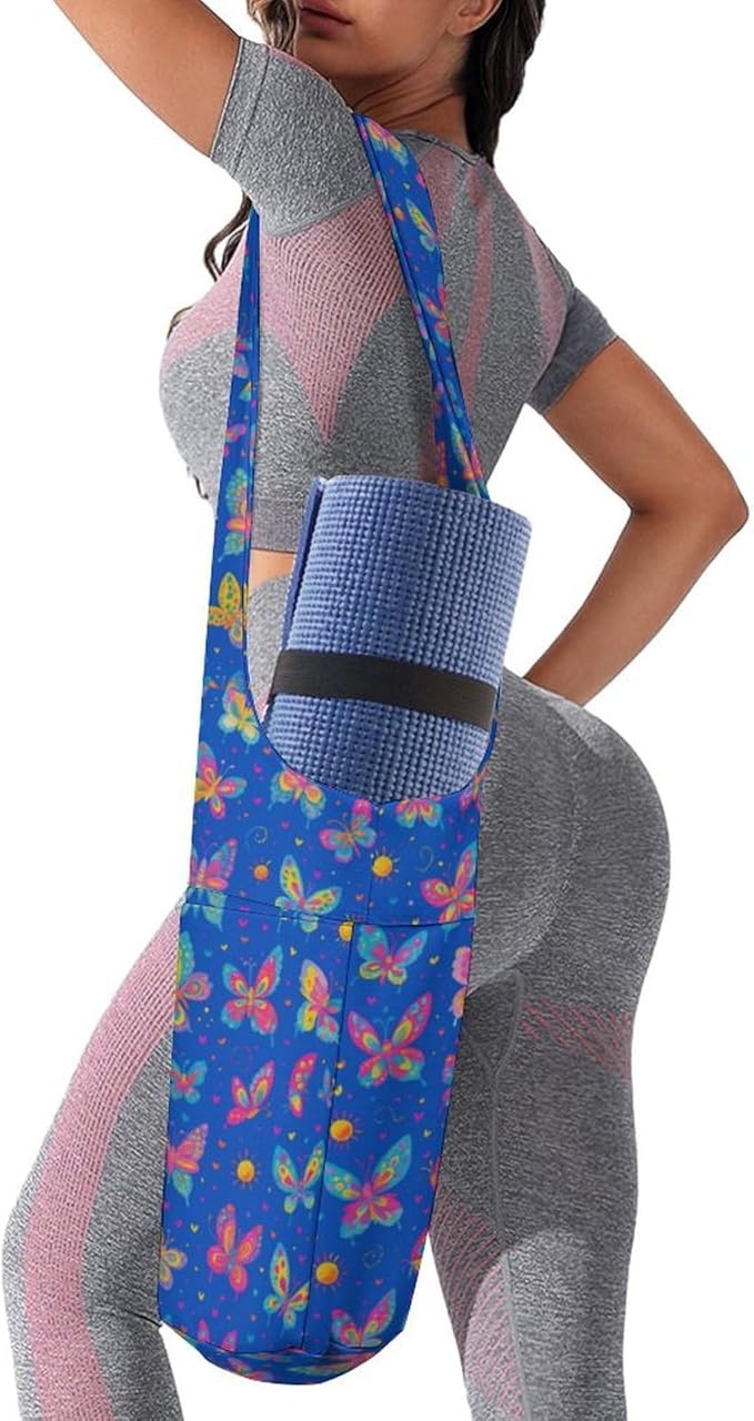 KKdskkds Vintage RoseYoga Mat Bag Large Opening Long Tote Yoga Mat with Pocket Fit Most Size Mats