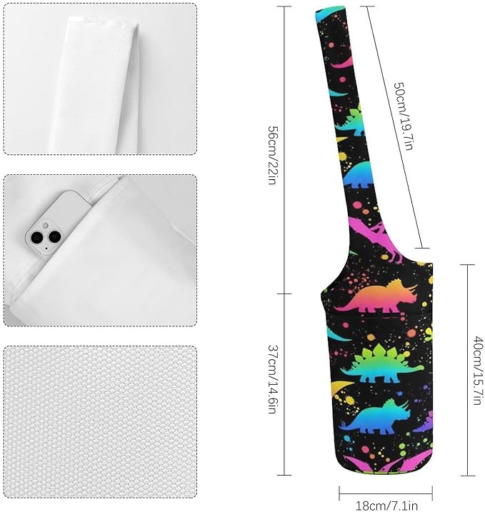 Aiyoolee Spacious Yoga Mat Storage Bag Single Shoulder Portable Carrier with Pocket for Gym Yoga Fitness