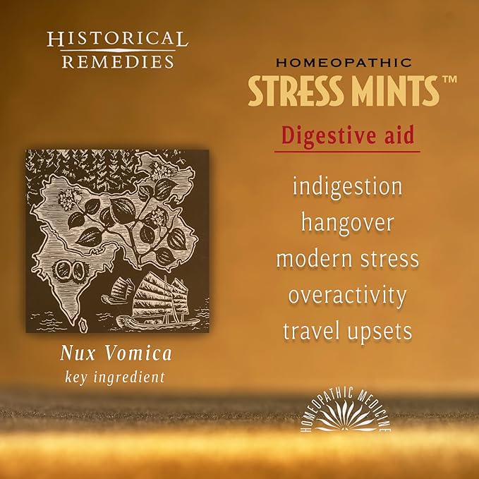 Stress Mints (1 Pack) | Homeopathic Lozenges to Aid Stress & Digestion, Organic Peppermint Flavor, Vegan & Gluten-Free, Non-Habit Forming