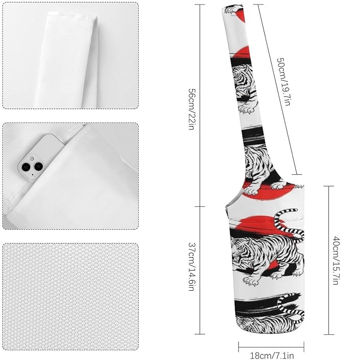 Aiyoolee Fashion Yoga Mat Bag with Large Pocket, Long Tote Yoga Bag Fit Most Mats Accessories