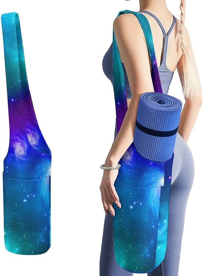 Aiyoolee Yoga Mat Carrier Portable Single Shoulder Strap Bag with Pocket for Gym Yoga Workout Travel