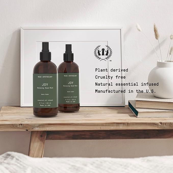 Muse Apothecary Room Ritual - Botanical Collection - Room Spray, Aromatic and Relaxing Room Mist, Air Freshener Spray, Infused with Natural Aromatherapy Essential Oils - 8 oz, Warm Cedar