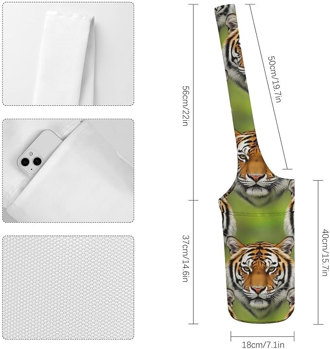 Aiyoolee Single Shoulder Yoga Mat Carrier Bag Portable Spacious with Pocket for Yoga Gym Fitness Travel