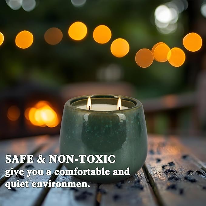 1 Pack Outdoor Citronella Candle Ceramic Mug |Outdoor - Safe for Picnic, Patio, Camping Adventures & Indoor, Great Gift Idea.
