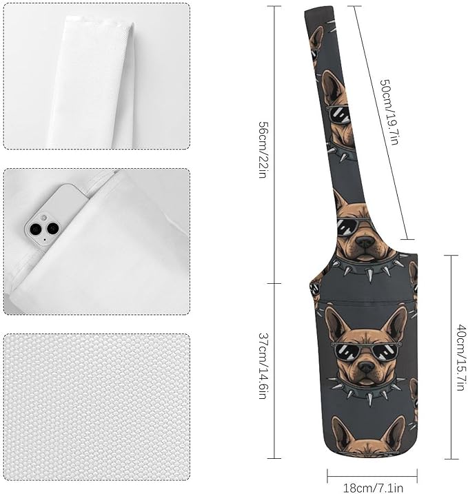 Aiyoolee Yoga Mat Bags, Large Tote Yoga Mat Carrier Holder with Water Bottle Pocket, Adjustable Shoulder Strap Storage Bag