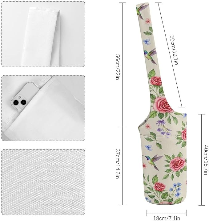 Meaudiwes Large Yoga Mat Bag Fit Most Size for Ladies Yoga Mats Carrier Bags Multi-Functional Exercise Mat Holder Storage Bag