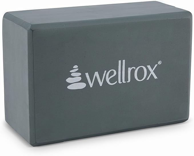 Wellrox Supportive Yoga Block Non-Slip EVA for Yoga, Pilates, Stretching, and Meditation (4"x6"x9")