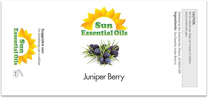 Sun Essential Oils Juniper Berry Essential Oil 16oz for Aromatherapy, Diffuser, Calming, Skin, Sleep