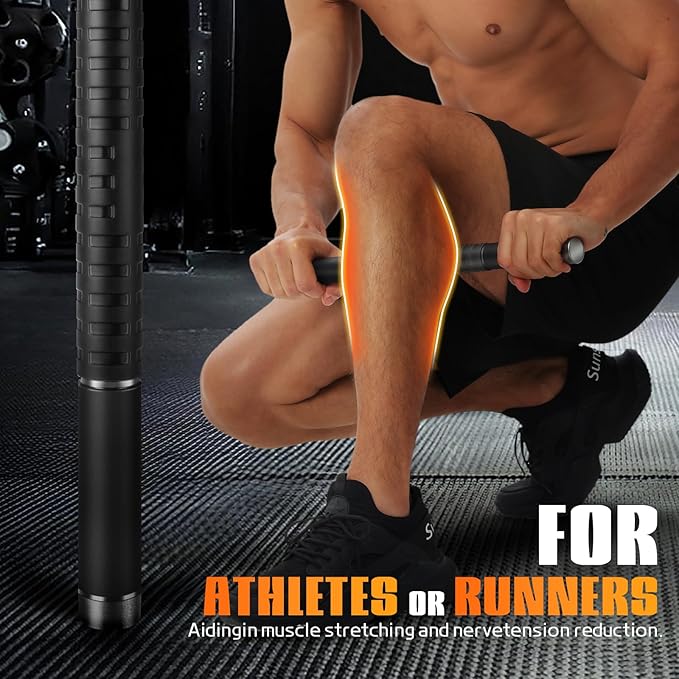 Muscle Roller Stick, Massage Roller for Muscle Deep Tissue Massage, Calf Roller for Myofascial Release, Therapy Roller Stick for Back, Legs, Arms, Waist, and Shoulders Full Body Use (Black)