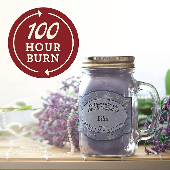 Our Own Candle Company, Mulled Cider Scented Mason Jar Candle, 100 Hour Burn Time,13 Ounces