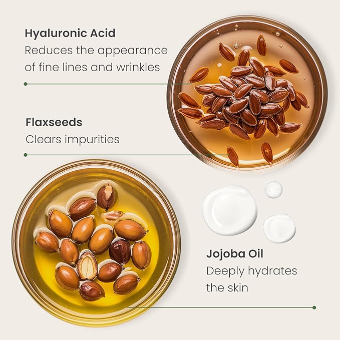 PLANTIFIQUE Korean Jojoba Oil & Hyaluronic Acid Face Massage Serum – Hydrating Anti-Aging Collagen & Niacinamide Formula – Perfect for Gua Sha Facial Massage – Gift for Men & Women