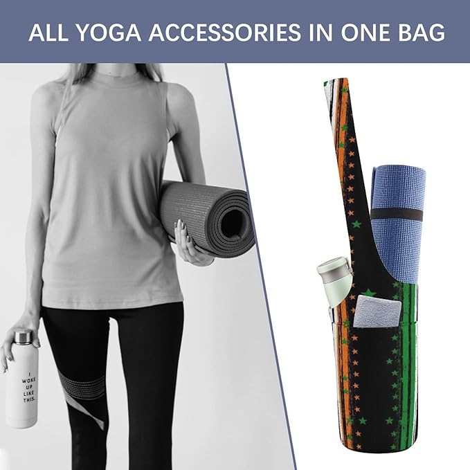 Aiyoolee Spacious Yoga Mat Storage Bag Single Shoulder Portable Carrier with Pocket for Gym Yoga Fitness