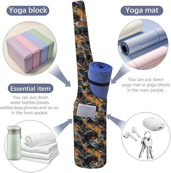 KKdskkds Fresh AvocadoYoga Mat Bag Large Opening Long Tote Yoga Mat with Pocket Fit Most Size Mats