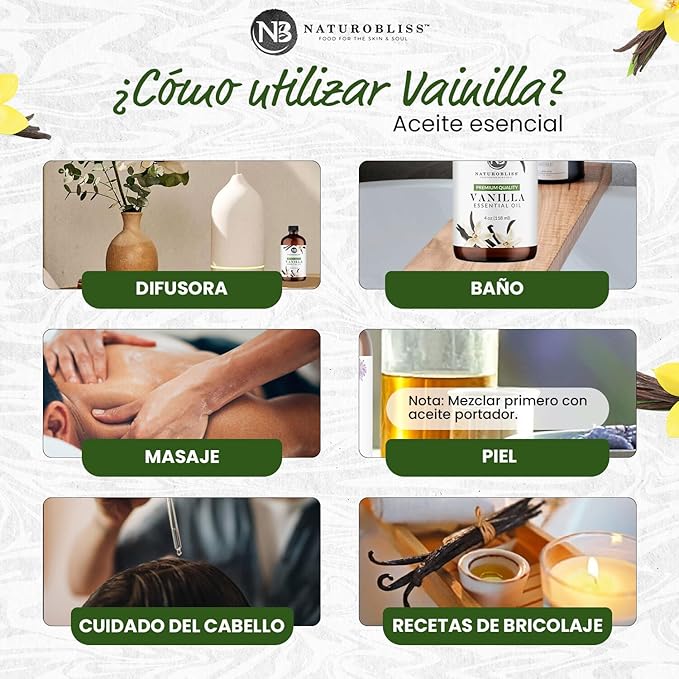 NaturoBliss Vanilla Essential Oil (4oz) Premium Quality