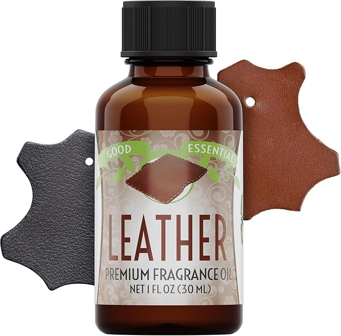 Good Essential Professional Leather Fragrance Oil for Diffuser, Candle Warmer, Wax Melts - 1 fl oz, 30ml - Leather Scent Oil for Candles