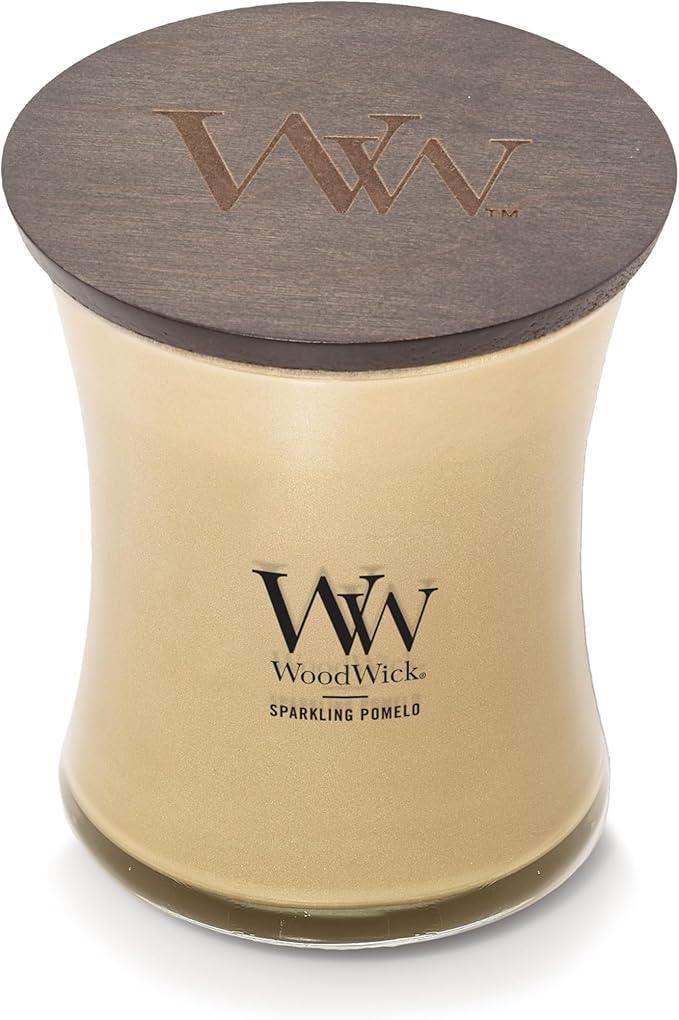 WoodWick Sparkling Pomelo Holiday Candle Gifts for Women and Men, 9.7 oz Precious Metals Collection with Crackling Wick