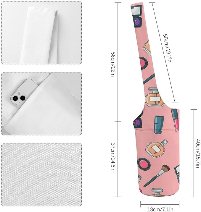 Meaudiwes Yoga Mat Bag for Women, Stylish Yoga Mat Tote Sling Carrier Bag, Long Strap Exercise Mats Totes Sport Storage Bag