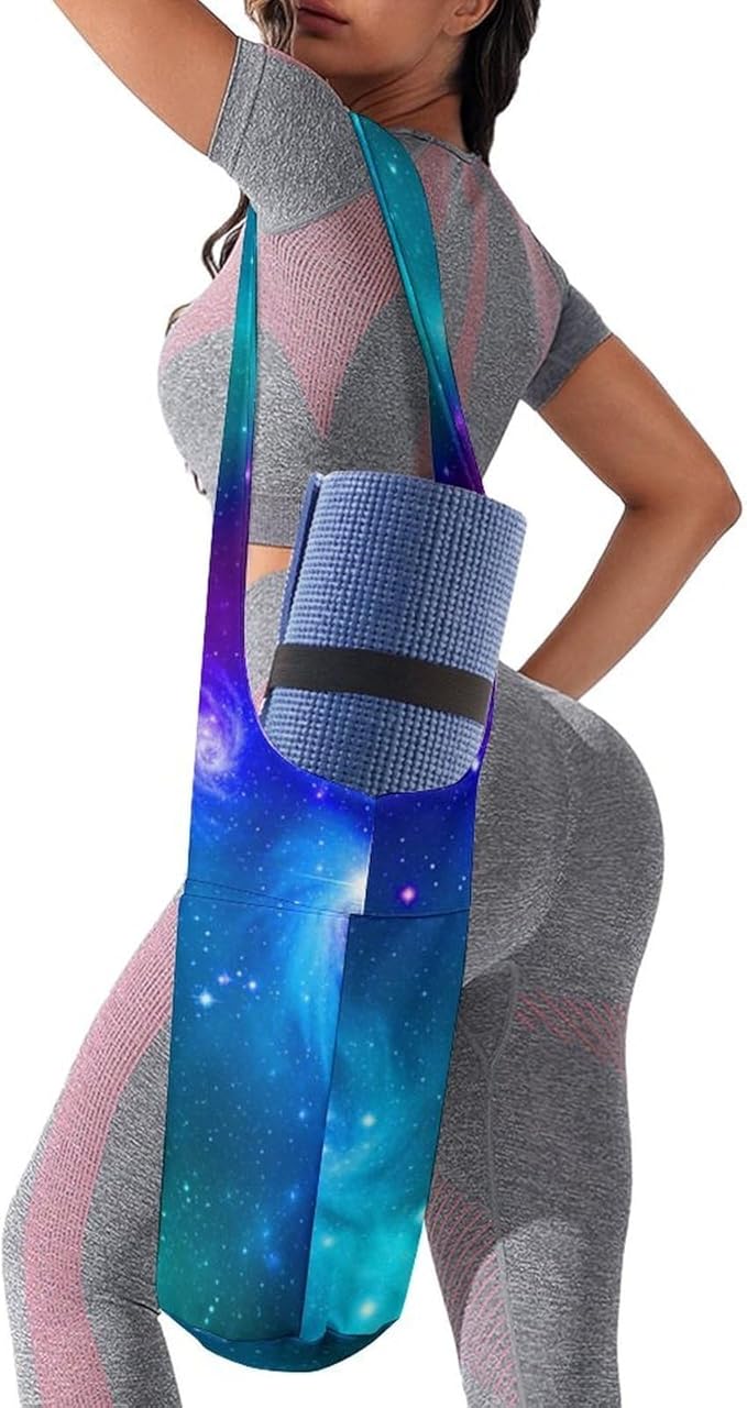 Aiyoolee Yoga Mat Carrier Portable Single Shoulder Strap Bag with Pocket for Gym Yoga Workout Travel