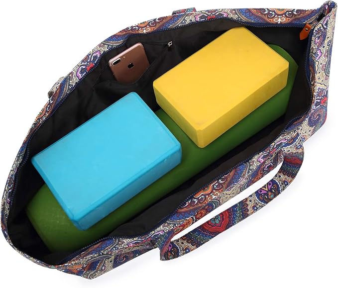 ELENTURE Large Yoga Mat Bag for Women Men, Travel Gym Bag for Pilates Office Beach Workout, Yoga Mat Tote Carrier with Mat Strap for 1/4" 1/2" Thick Exercise Yoga Mat
