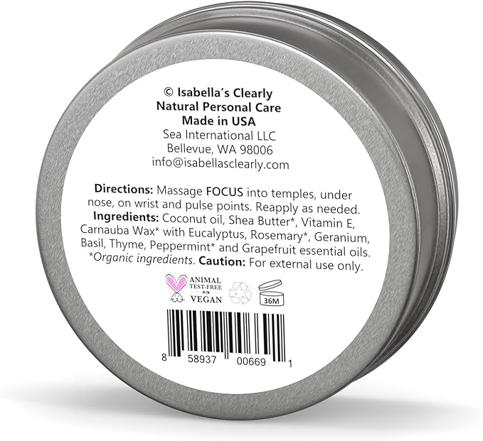 Clearly Focus Brain Booster Concentration Aid for Attention, Memory, Mental Clarity and Performance | Stay Sharp with an Uplifting Aromatherapy Essential Oil Brain Aid for Adults and Kids